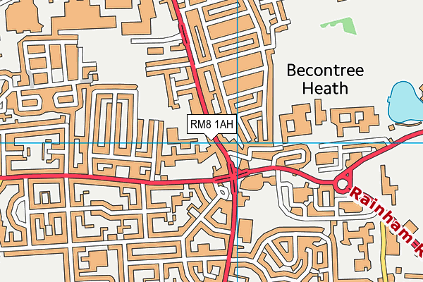 RM8 1AH map - OS VectorMap District (Ordnance Survey)