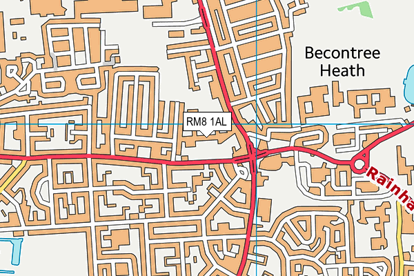 RM8 1AL map - OS VectorMap District (Ordnance Survey)