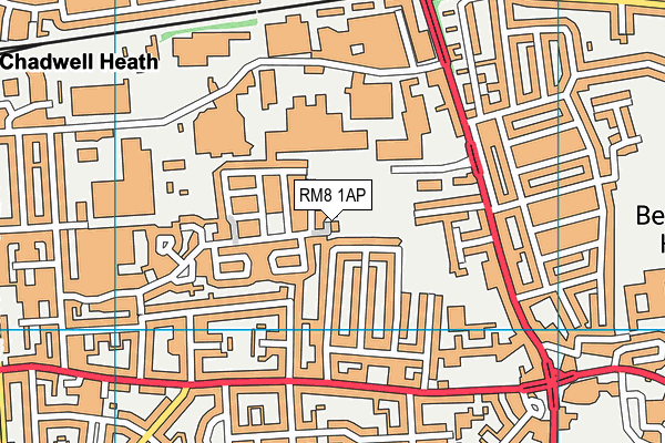 RM8 1AP map - OS VectorMap District (Ordnance Survey)