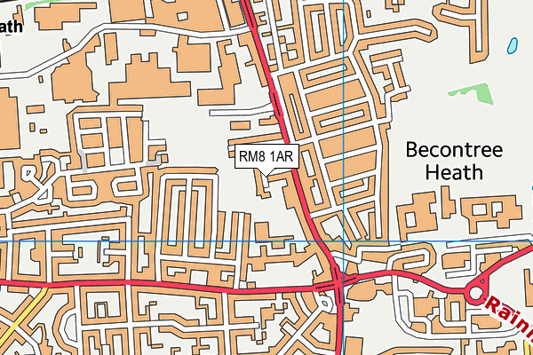 RM8 1AR map - OS VectorMap District (Ordnance Survey)