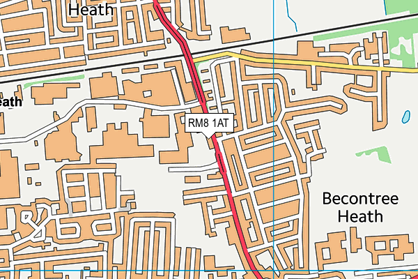 RM8 1AT map - OS VectorMap District (Ordnance Survey)