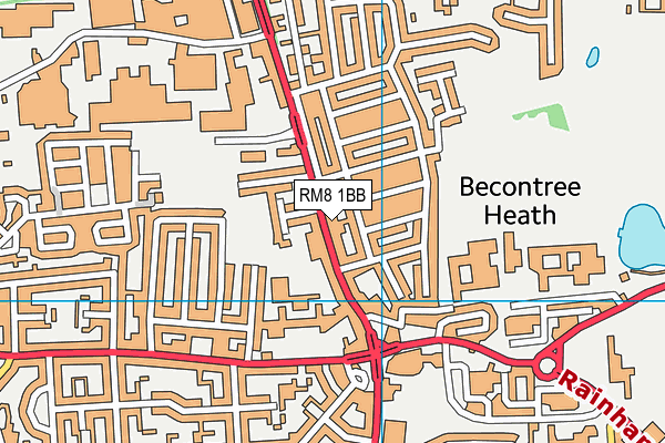 RM8 1BB map - OS VectorMap District (Ordnance Survey)