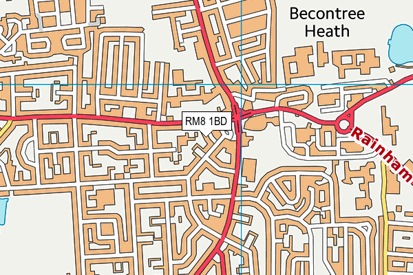 RM8 1BD map - OS VectorMap District (Ordnance Survey)