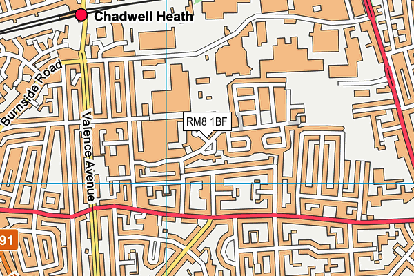 RM8 1BF map - OS VectorMap District (Ordnance Survey)