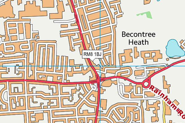 RM8 1BJ map - OS VectorMap District (Ordnance Survey)