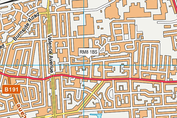 RM8 1BS map - OS VectorMap District (Ordnance Survey)