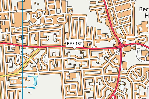 RM8 1BT map - OS VectorMap District (Ordnance Survey)