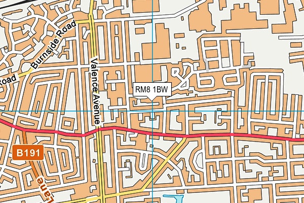 RM8 1BW map - OS VectorMap District (Ordnance Survey)