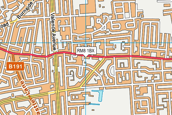 RM8 1BX map - OS VectorMap District (Ordnance Survey)