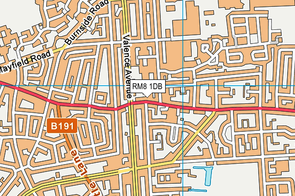 RM8 1DB map - OS VectorMap District (Ordnance Survey)