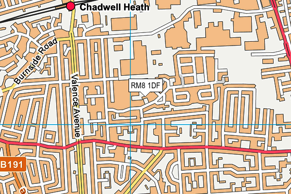 RM8 1DF map - OS VectorMap District (Ordnance Survey)