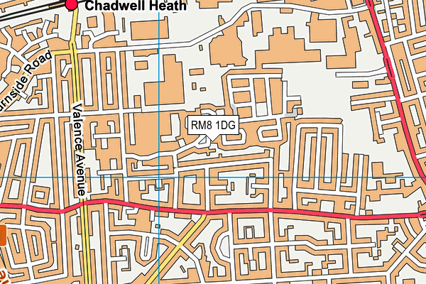 RM8 1DG map - OS VectorMap District (Ordnance Survey)