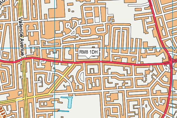 RM8 1DH map - OS VectorMap District (Ordnance Survey)