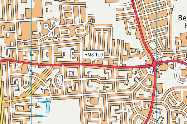 RM8 1DJ map - OS VectorMap District (Ordnance Survey)