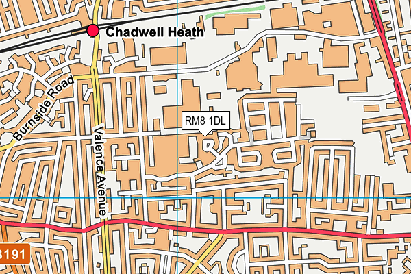 RM8 1DL map - OS VectorMap District (Ordnance Survey)