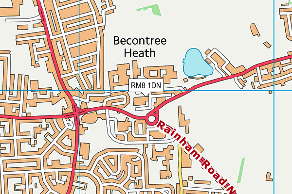 RM8 1DN map - OS VectorMap District (Ordnance Survey)