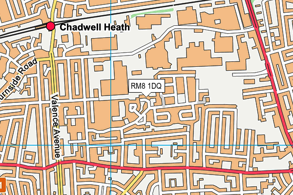 RM8 1DQ map - OS VectorMap District (Ordnance Survey)