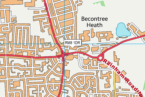 RM8 1DR map - OS VectorMap District (Ordnance Survey)