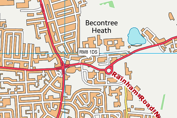 RM8 1DS map - OS VectorMap District (Ordnance Survey)