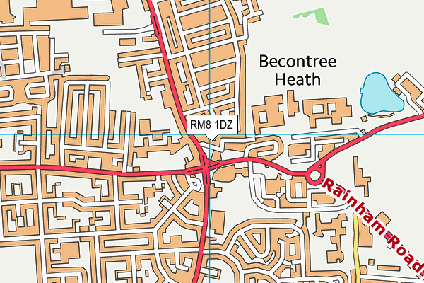 RM8 1DZ map - OS VectorMap District (Ordnance Survey)