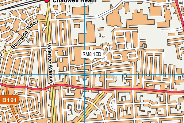 RM8 1ED map - OS VectorMap District (Ordnance Survey)