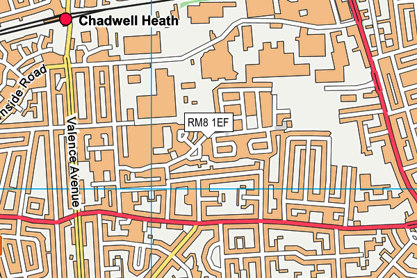 RM8 1EF map - OS VectorMap District (Ordnance Survey)