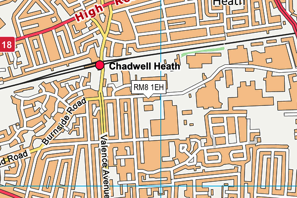 RM8 1EH map - OS VectorMap District (Ordnance Survey)