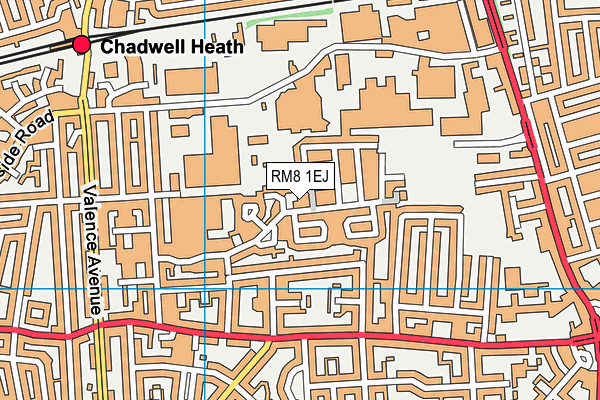 RM8 1EJ map - OS VectorMap District (Ordnance Survey)