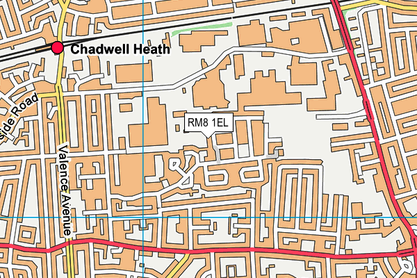 RM8 1EL map - OS VectorMap District (Ordnance Survey)