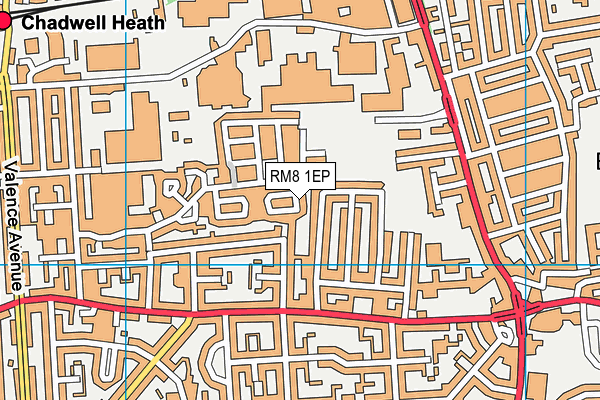 RM8 1EP map - OS VectorMap District (Ordnance Survey)