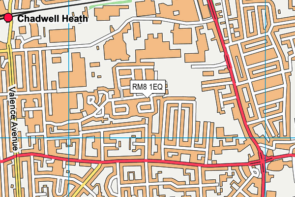 RM8 1EQ map - OS VectorMap District (Ordnance Survey)