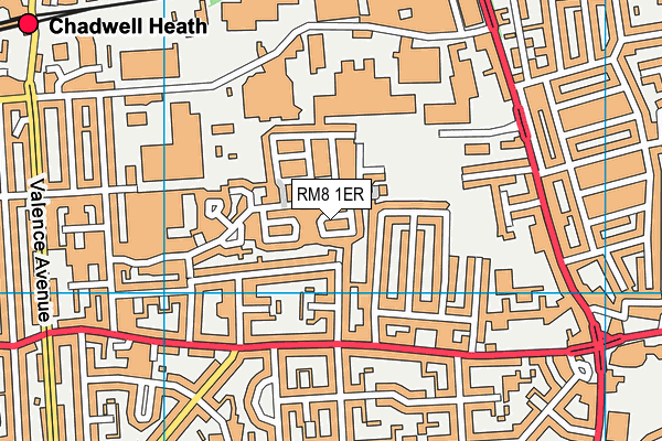 RM8 1ER map - OS VectorMap District (Ordnance Survey)