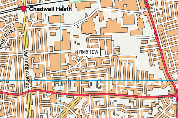 RM8 1EW map - OS VectorMap District (Ordnance Survey)