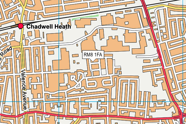 RM8 1FA map - OS VectorMap District (Ordnance Survey)