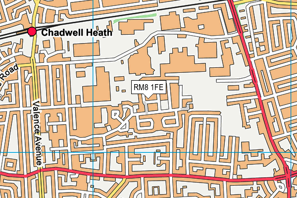 RM8 1FE map - OS VectorMap District (Ordnance Survey)