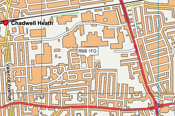 RM8 1FG map - OS VectorMap District (Ordnance Survey)