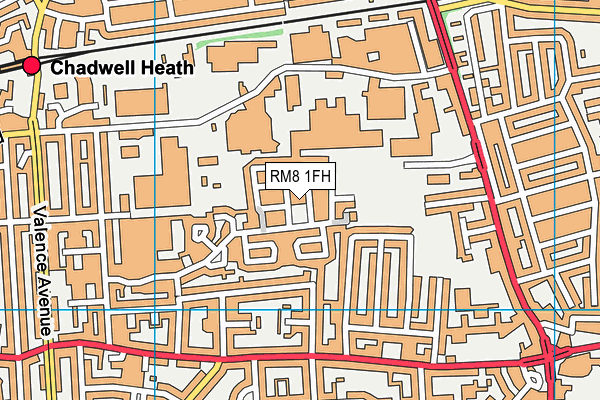 RM8 1FH map - OS VectorMap District (Ordnance Survey)