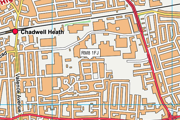 RM8 1FJ map - OS VectorMap District (Ordnance Survey)