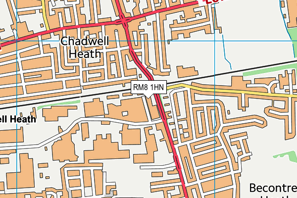 RM8 1HN map - OS VectorMap District (Ordnance Survey)