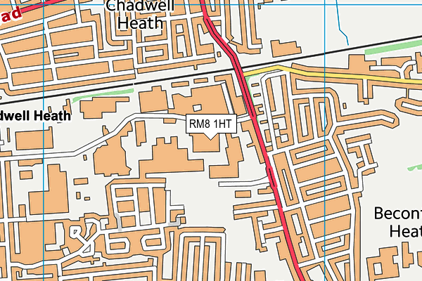 RM8 1HT map - OS VectorMap District (Ordnance Survey)