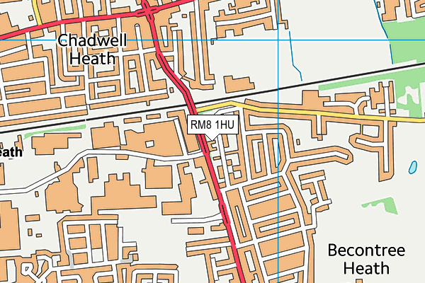RM8 1HU map - OS VectorMap District (Ordnance Survey)