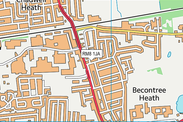 RM8 1JA map - OS VectorMap District (Ordnance Survey)