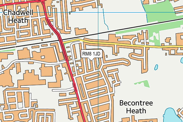 RM8 1JD map - OS VectorMap District (Ordnance Survey)