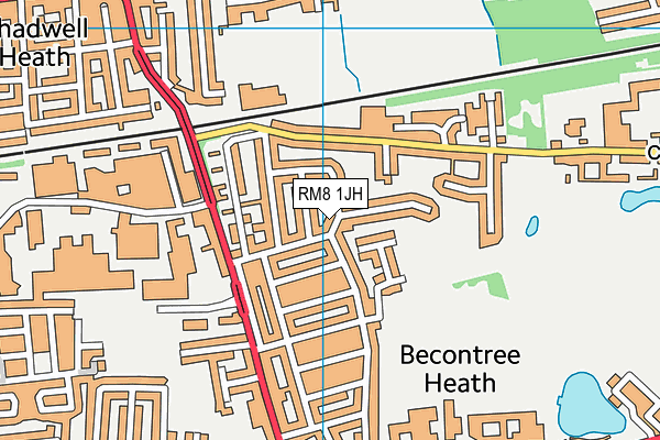 RM8 1JH map - OS VectorMap District (Ordnance Survey)