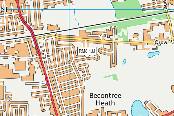 RM8 1JJ map - OS VectorMap District (Ordnance Survey)