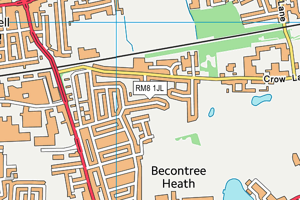 RM8 1JL map - OS VectorMap District (Ordnance Survey)