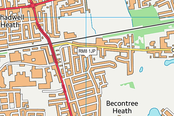 RM8 1JP map - OS VectorMap District (Ordnance Survey)