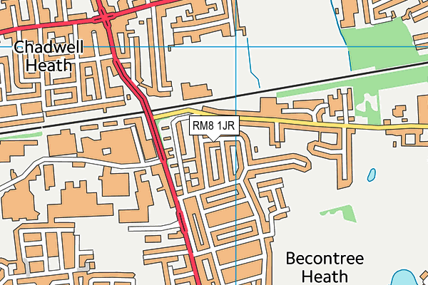 RM8 1JR map - OS VectorMap District (Ordnance Survey)