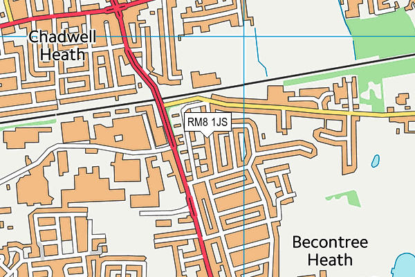 RM8 1JS map - OS VectorMap District (Ordnance Survey)