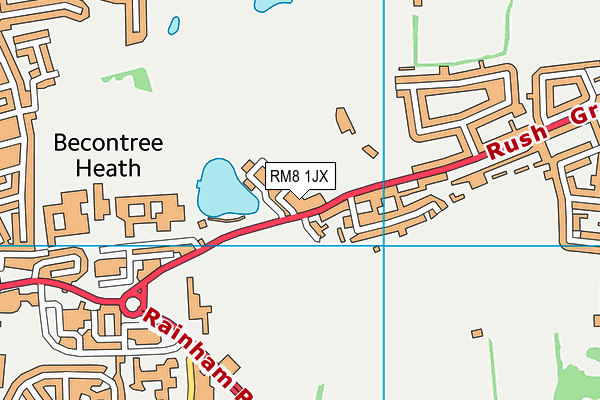 Wood Lane Sports Centre (Closed) map (RM8 1JX) - OS VectorMap District (Ordnance Survey)